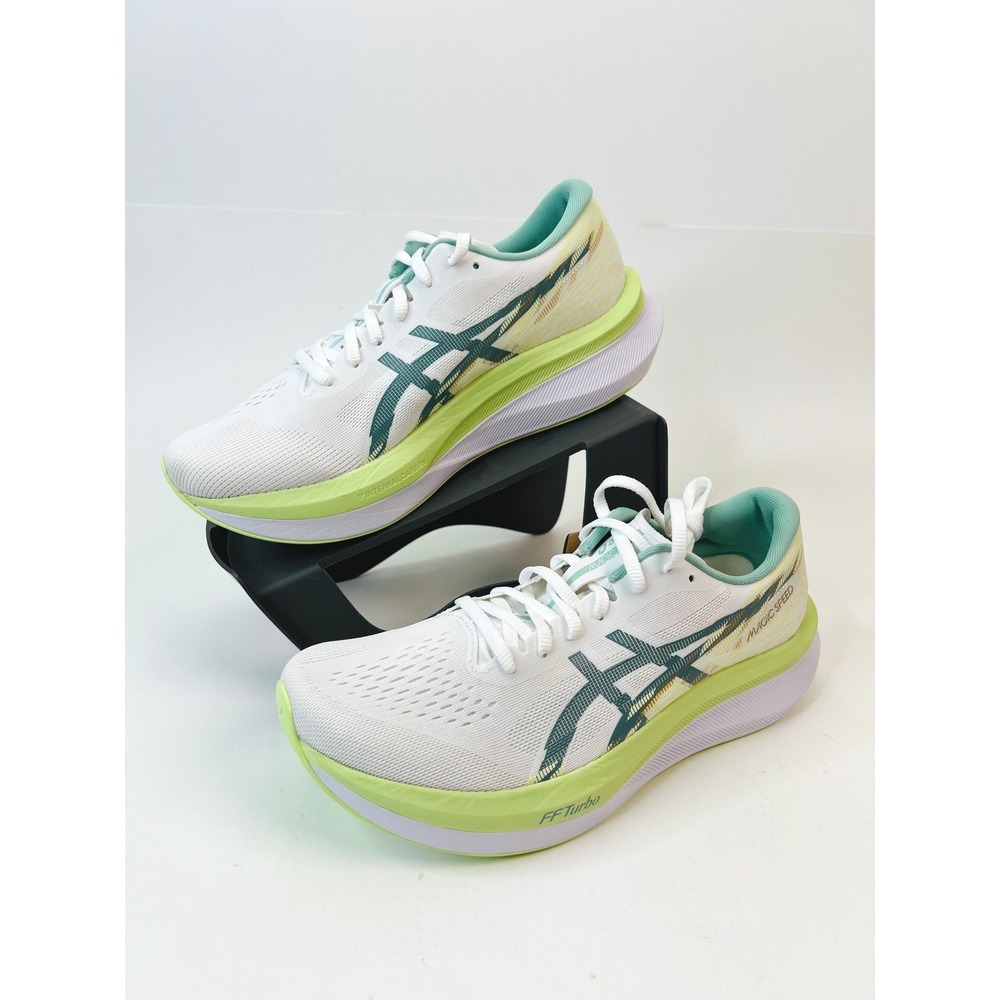 Asics White Teal Lime Women's Running Sneakers